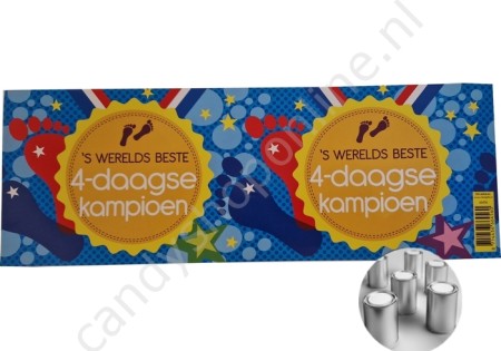 Blik met Dropmix/wijngummix s'Werelds Beste Vierdaagse Kampioen