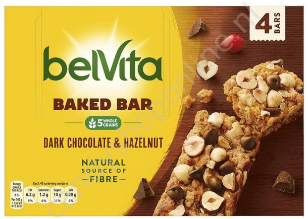 Lu Belvita Baked Bar Dark Chocolate & Hazelnut 4pcs. 160gr.