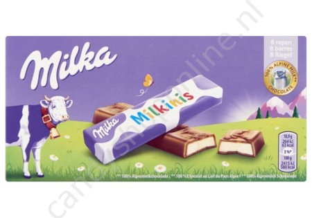 Milka Milkinis Chocolade 8 Reepjes 87,5gr.