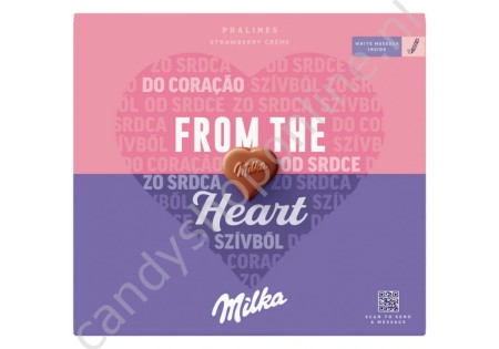 Milka From The Heart chocolade pralines strawberry creme 110 gram