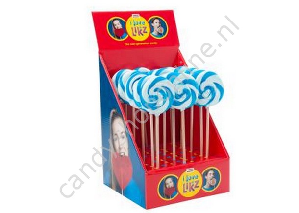 HollandF Sweetz Spiraallolly 1 Blauw/Wit Ø70mm.