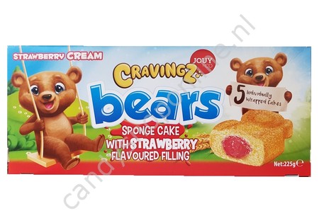 Cravingz Bears sponge Cake with Strawberry filling 200gr.