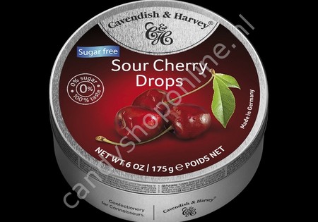 Cavendish & Harvey Sour Cherry Drops with real Fruit Juice 175gr. SV