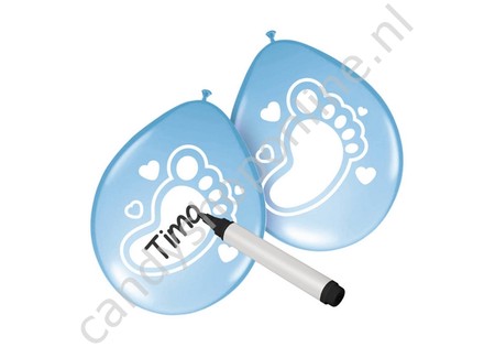 Beschrijfbare Ballonnen Baby Jongen 6 stuks