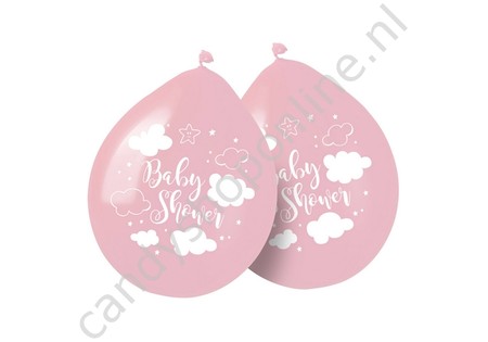 Roze Babyshower Meisje Ballonnen 8 stuks