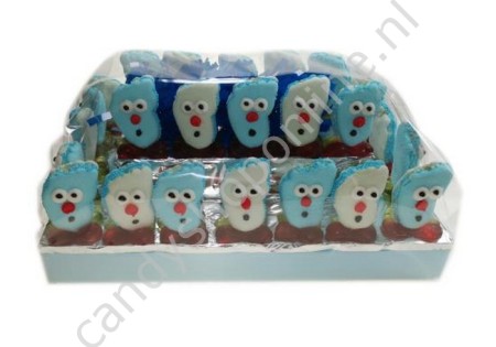 Voetjes Blauw Snoeptaart 30 stuks