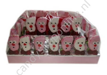 Voetjes Roze Snoeptaart 30 stuks