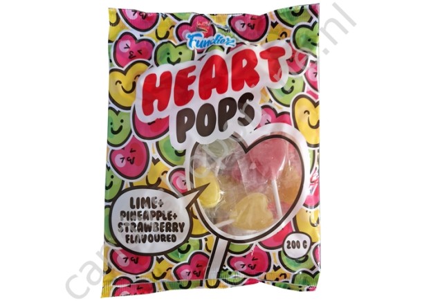 Fundiez Heart Lollipops Fruit 200gr. ±21pcs.