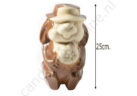 Hoedhaas groot 25cm. melk(gemarmerd)