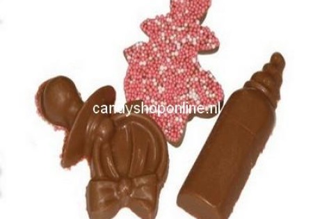 Chocolade Geboortemix Groot Roze