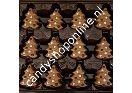 Kerstboom karamel/zeezout Bakje 8 stuks