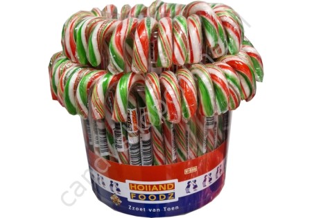 HollandF Candy Canes Rood/Wit/Groen 28gr. 3pcs.