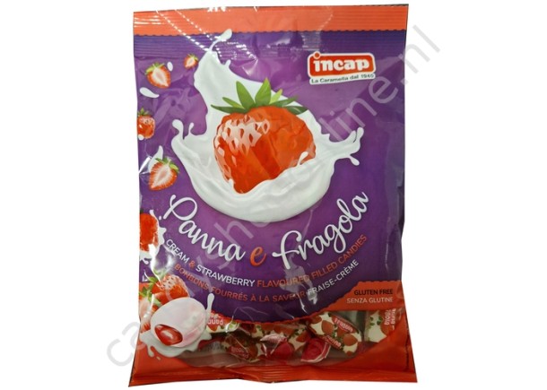 Incap Panna e Fragola (cream & strawberry flavoured filled candies) 200 gram